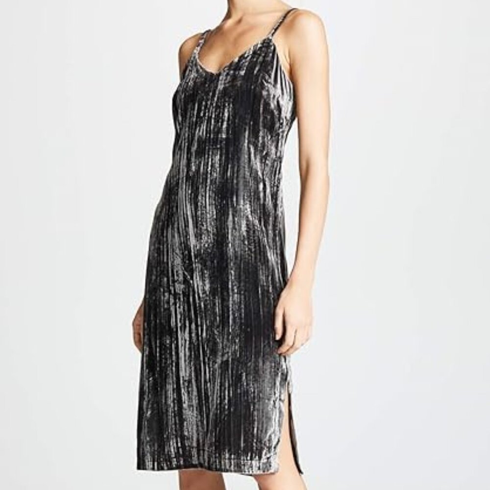Splendid Crushed Velvet Midi Dress - Brown